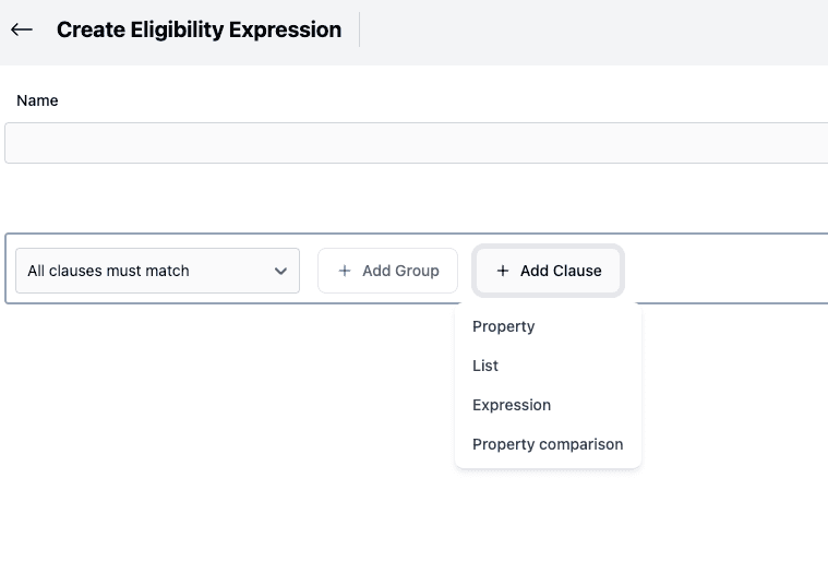 add clause menu