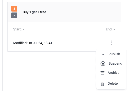 discount listing context menu