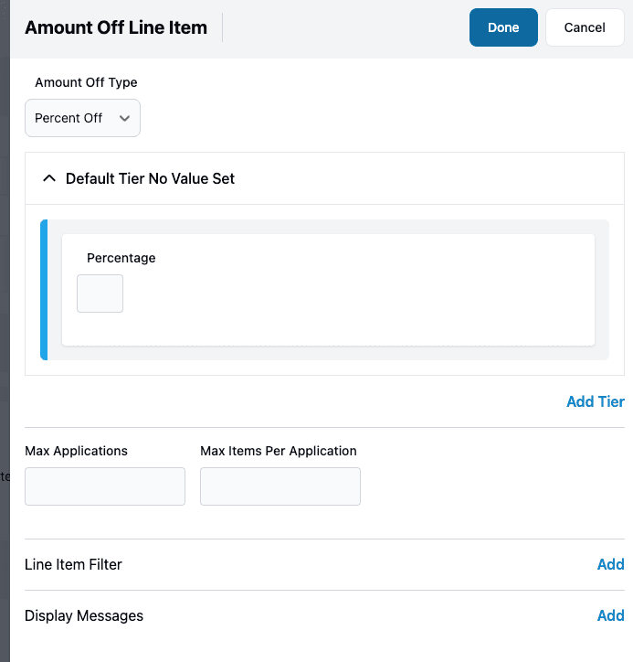 edit amount off line item action