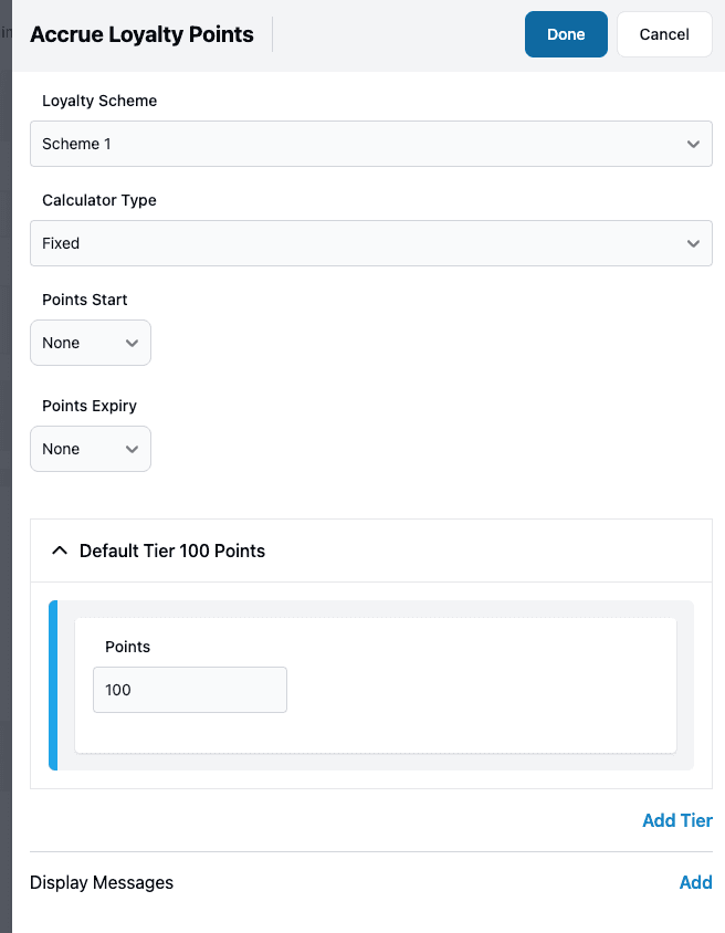 accrue points action