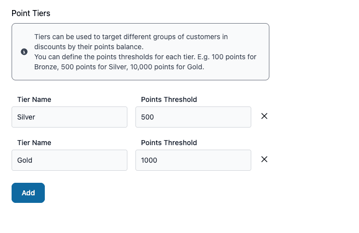 loyalty scheme tiers